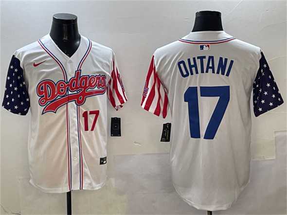 Men%27s Los Angeles Dodgers #17 Shohei Ohtani White Limited Stitched Jersey